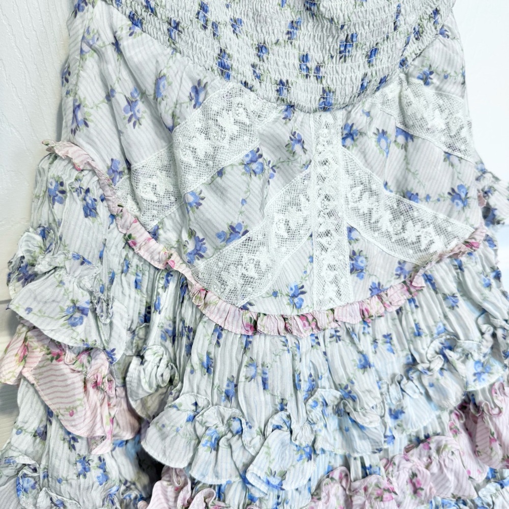 Like New LoveShackFancy Quintell Halter Mini Dress - Picture 11 of 16